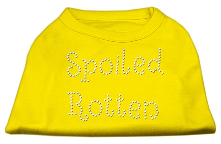 Spoiled Rotten Rhinestone Shirts Yellow XS